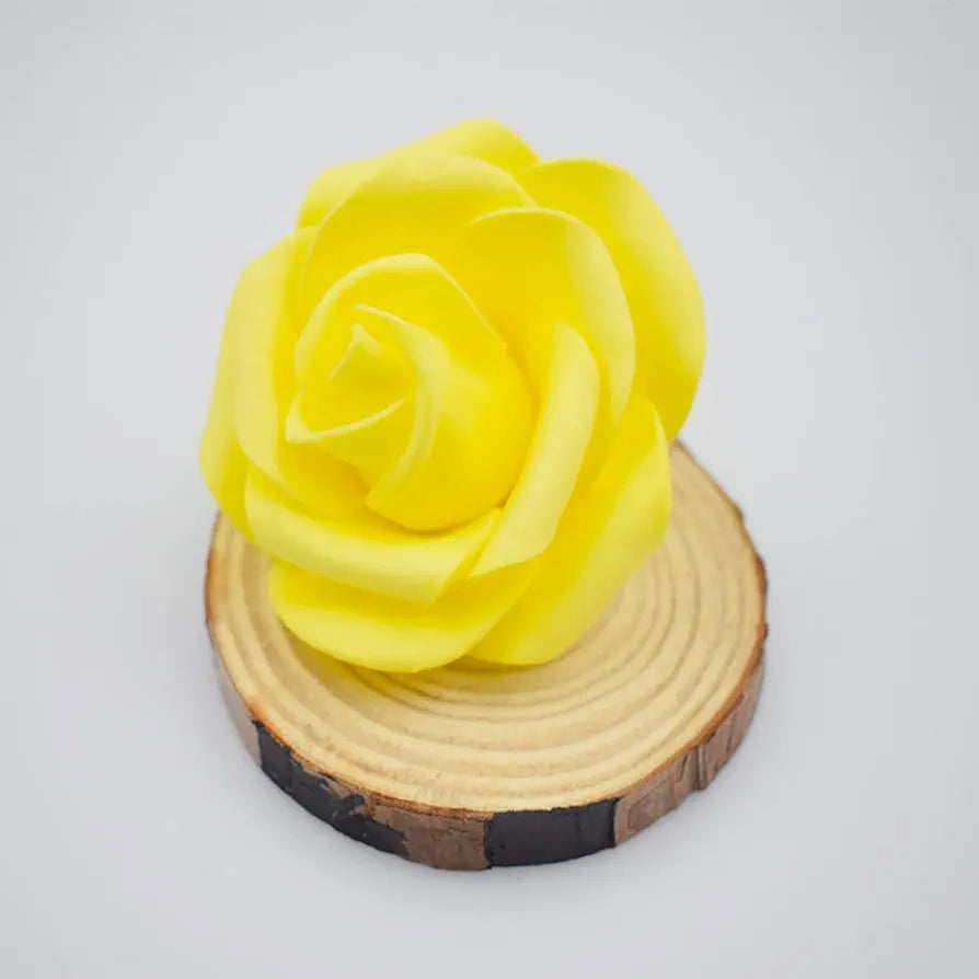IPOPU 100 Pcs Artificial Rose Flower Heads Real Looking Ivory White Foam Fake Roses for DIY Wedding Baby Shower Centerpieces Arrangements Party Tables Home Decorations